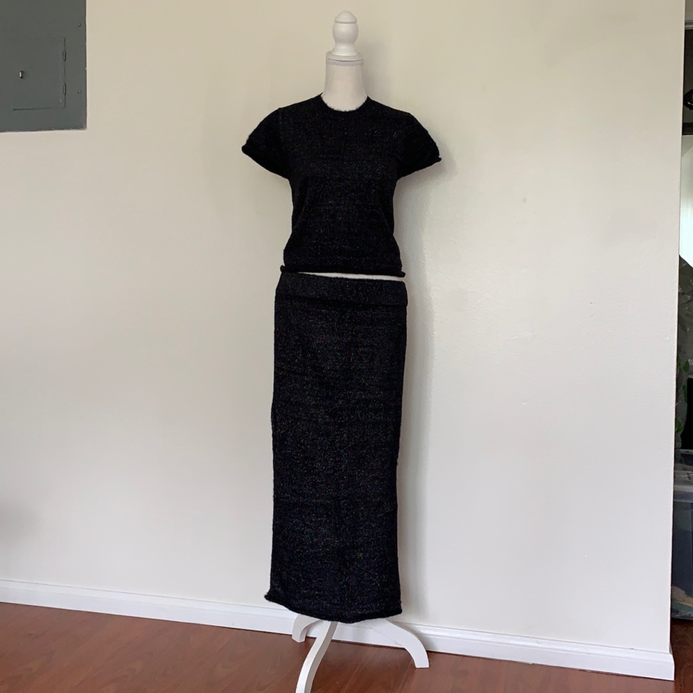 Zara Rainbow Metallic Cozy Matching Skirt/Top Set